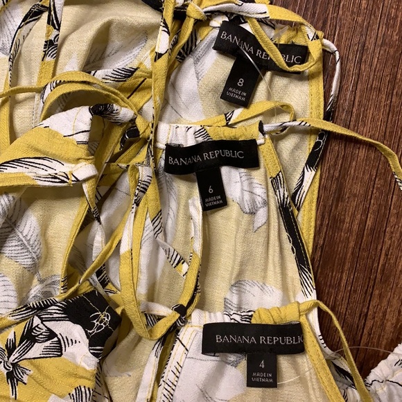 Banana Republic Floral Halter Maxi Dress Yellow Size 4 - Picture 6 of 6